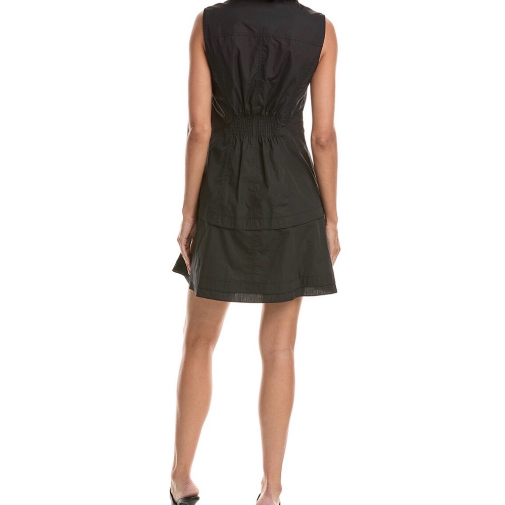 Sleeveless Derek Lam Black Button-Front A-Line Dress - Picture 2 of 7
